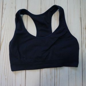 Small navy blue elastic sports bra